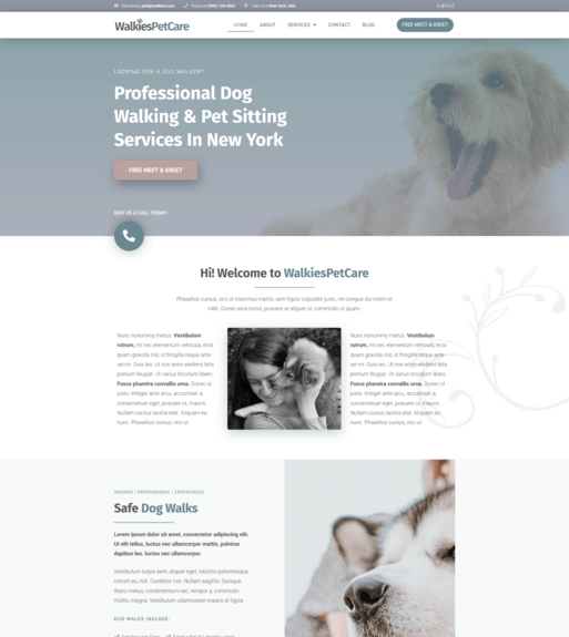 Pet Business Website Dog Walking Business Web Design